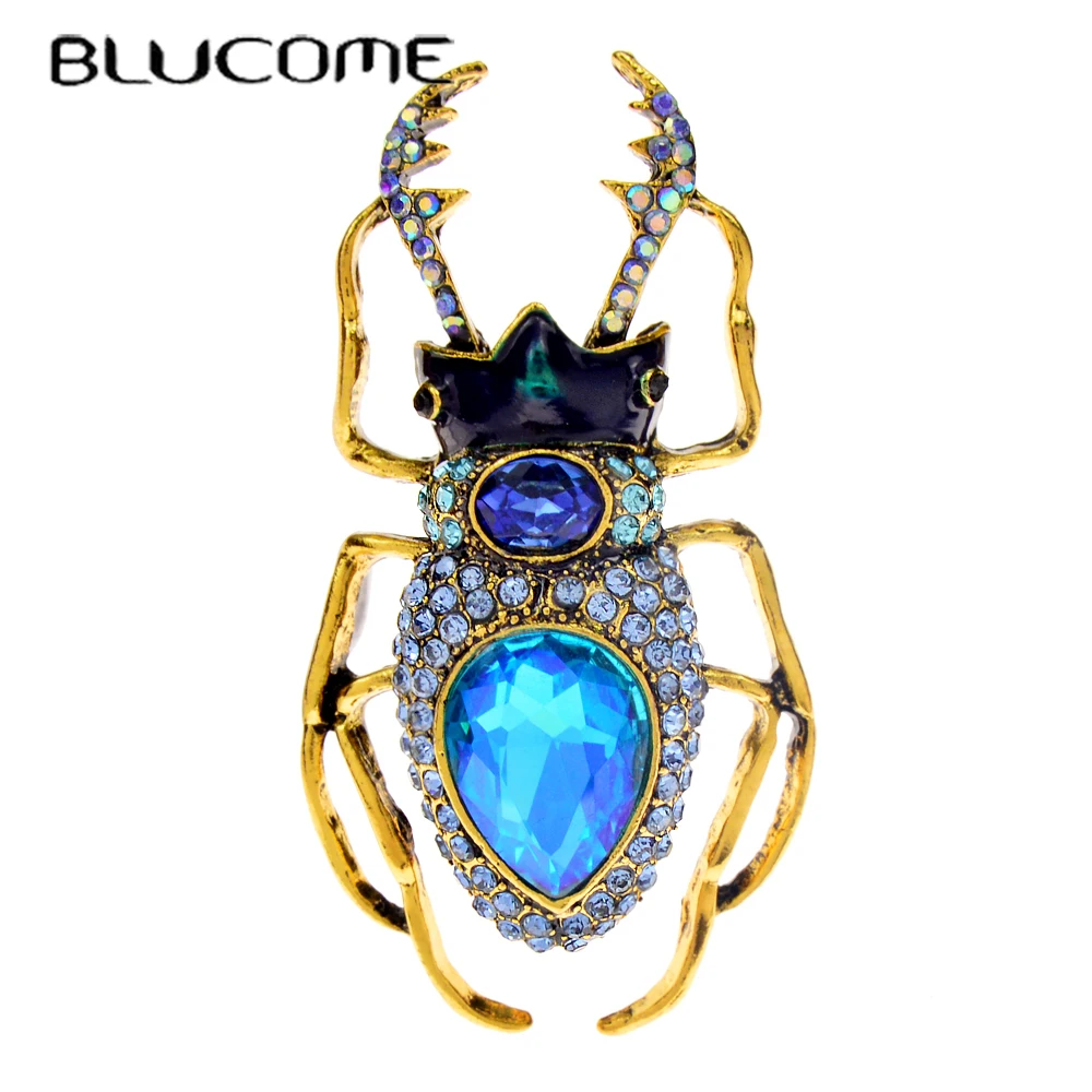 Vintage Fashion Bug - Blucome синие хрустальные броши в виде