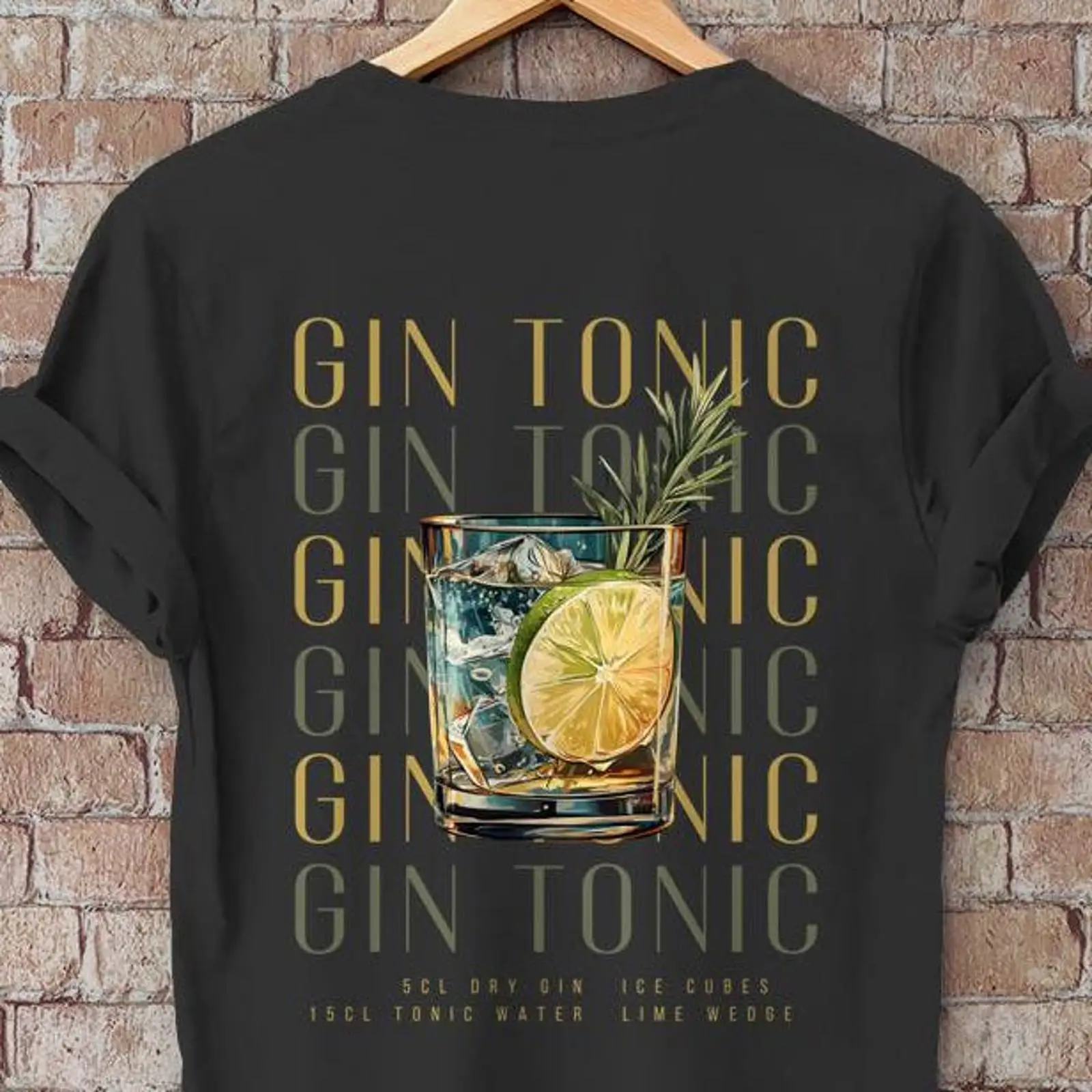 Vintage Fashion Illustrations - Футболка Gin Tonic с иллюстрацией для