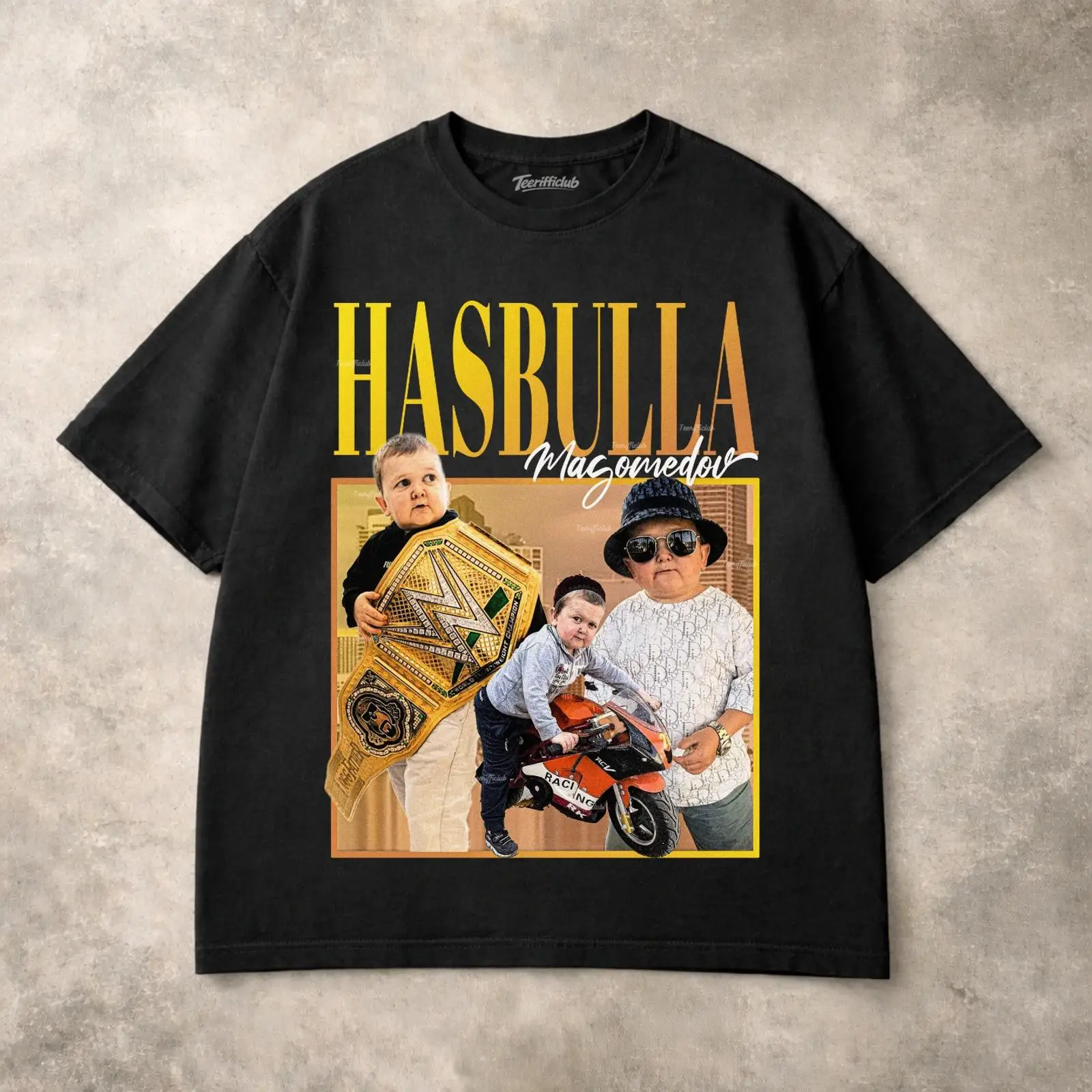 Vintage Fashion Influencer - Футболка Hasbulla: Винтажный топ с эффектом