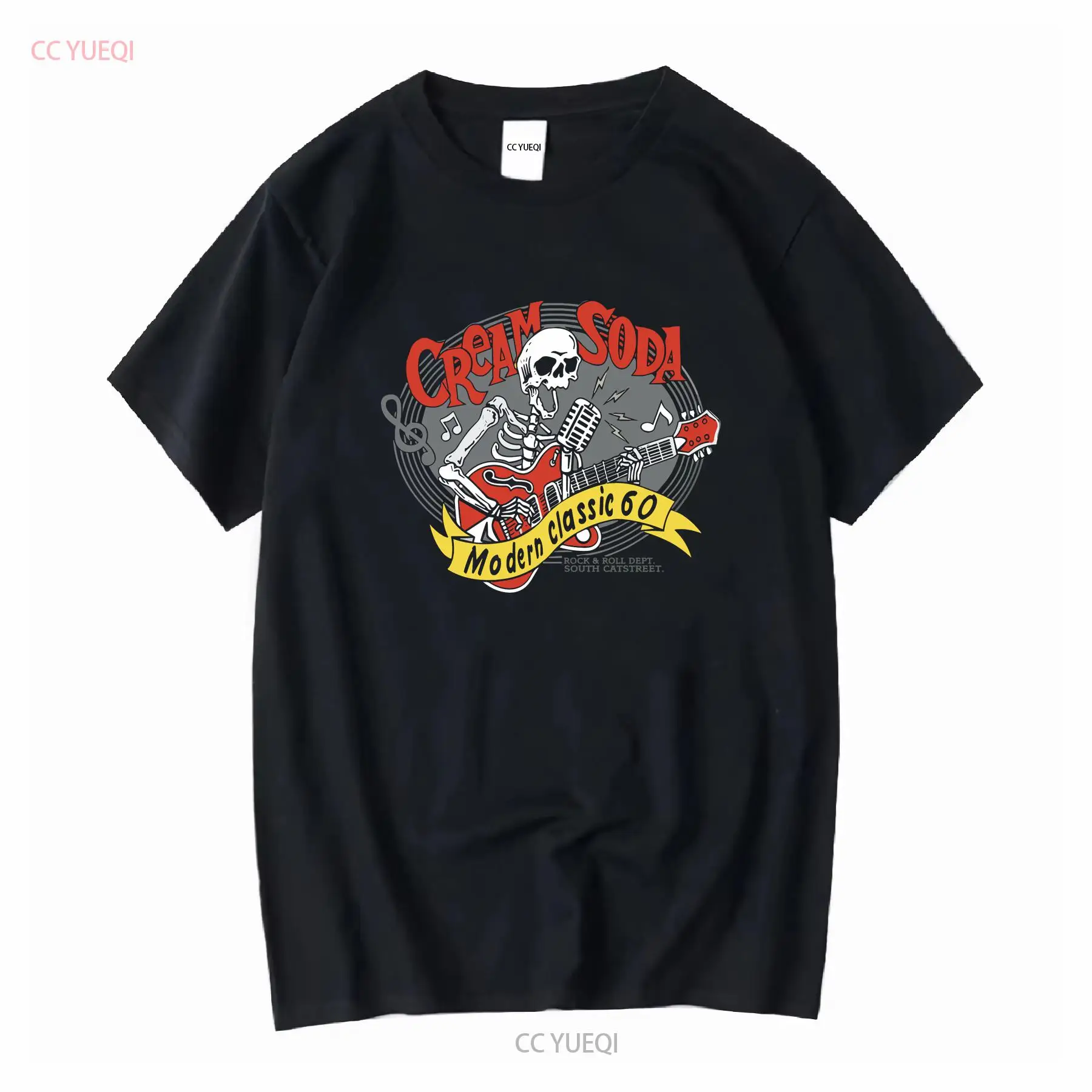 Vintage Fashion Knitwear - Футболка Cream Soda Rock Roll, японский