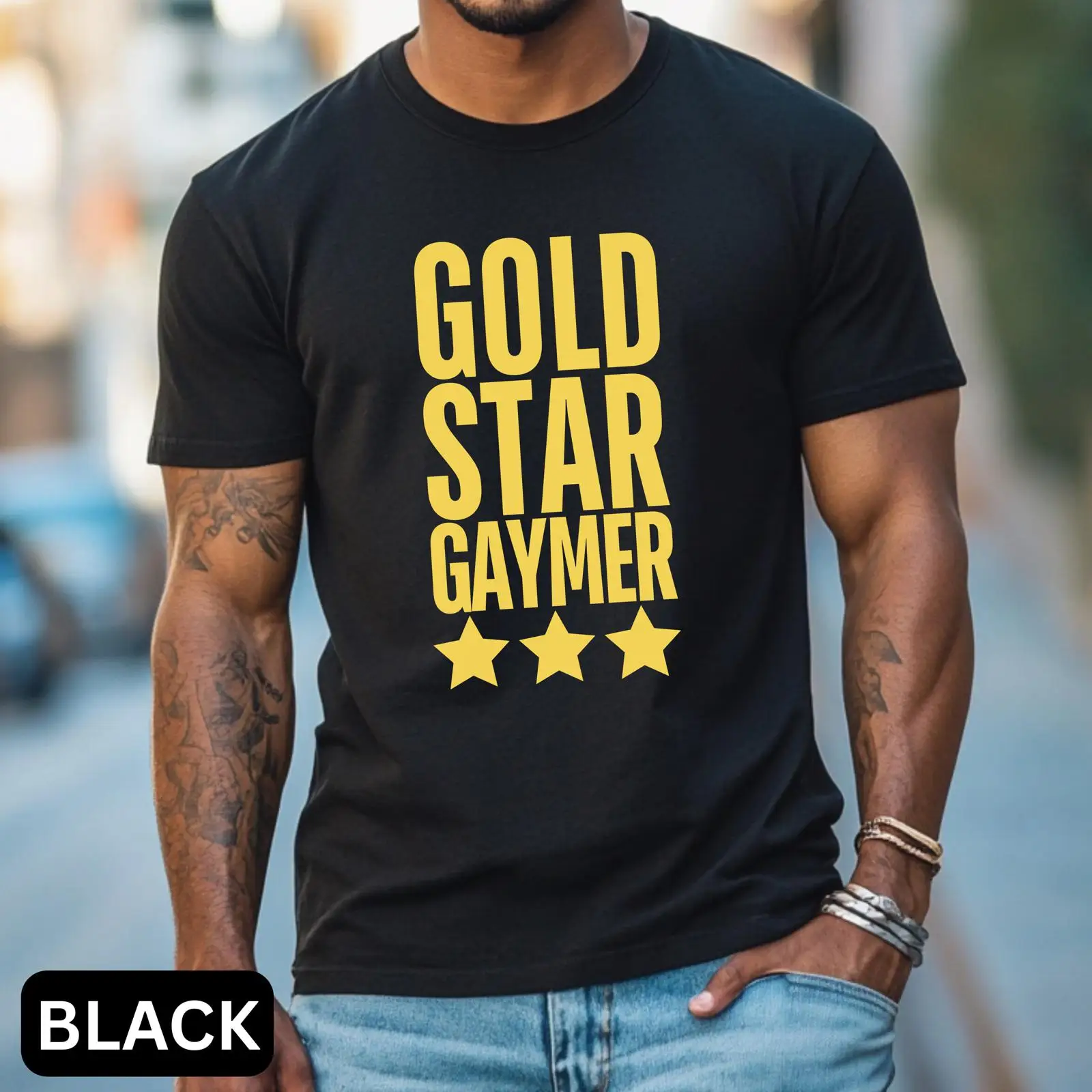 Футболка Gold Star Gaymer для  – обзор и цена Vintage Queer Fashion